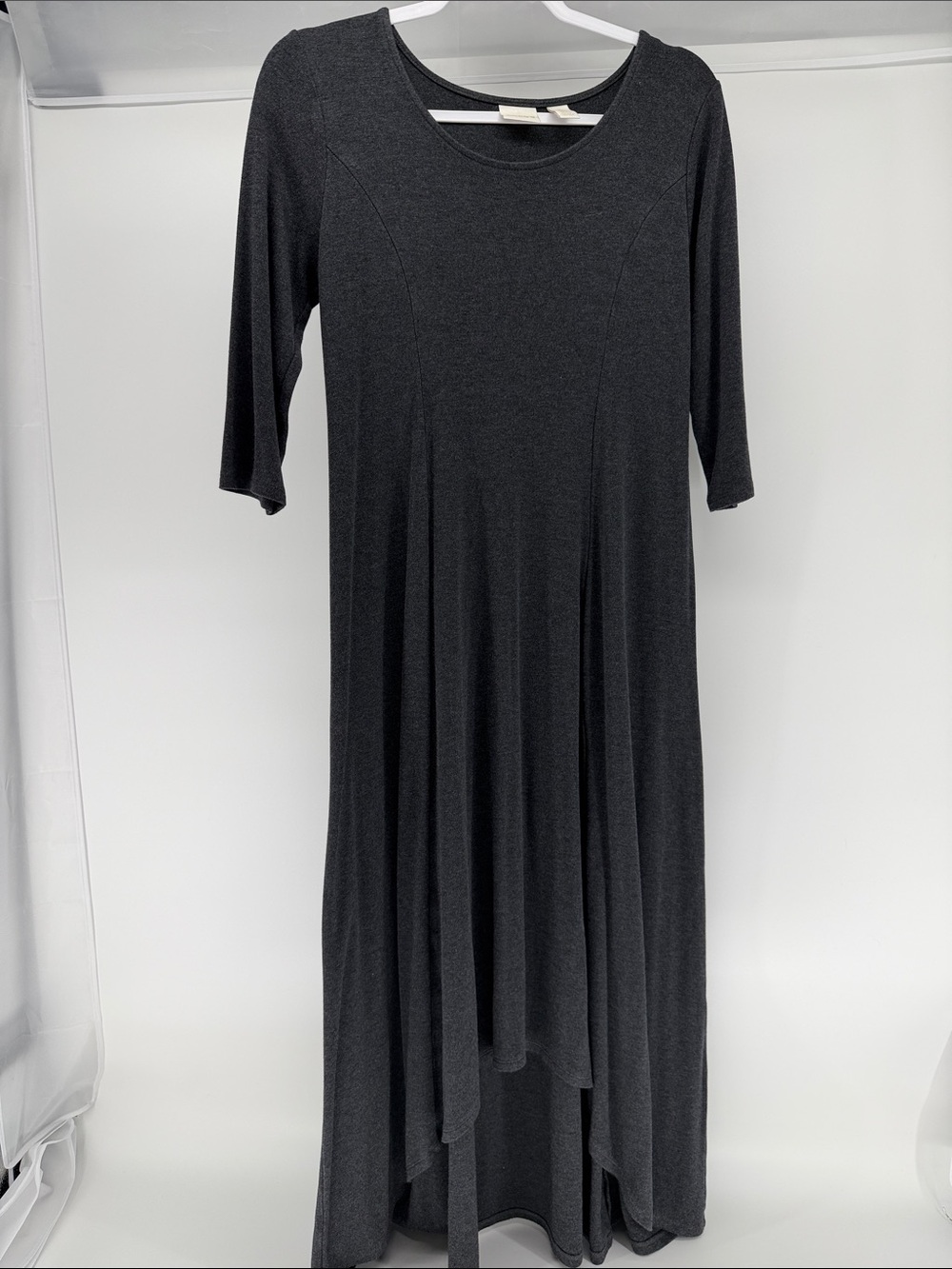 Chico's Charcoal Gray High-Low Midi Dress
